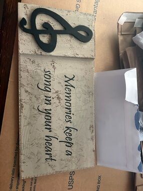 Rustic Music Themed Wall Plaque with Treble Clef